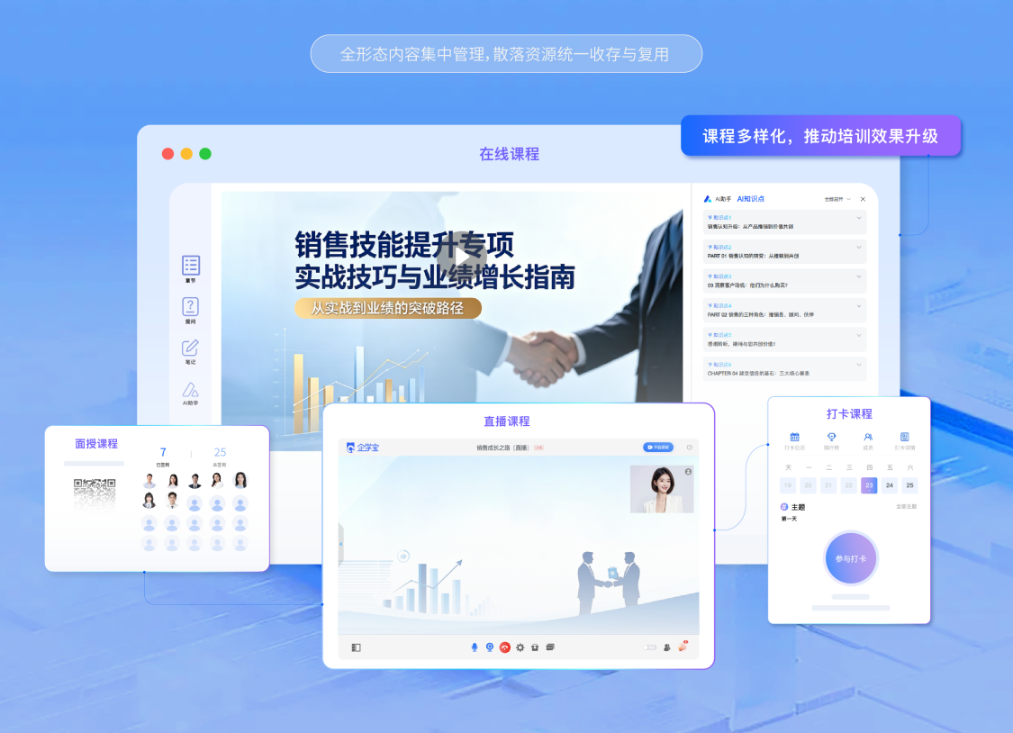 企学宝全形态课程管理模式展示图