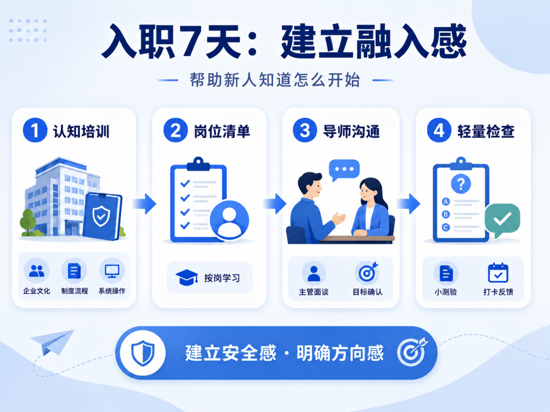新员工入职7天培训动作示意图