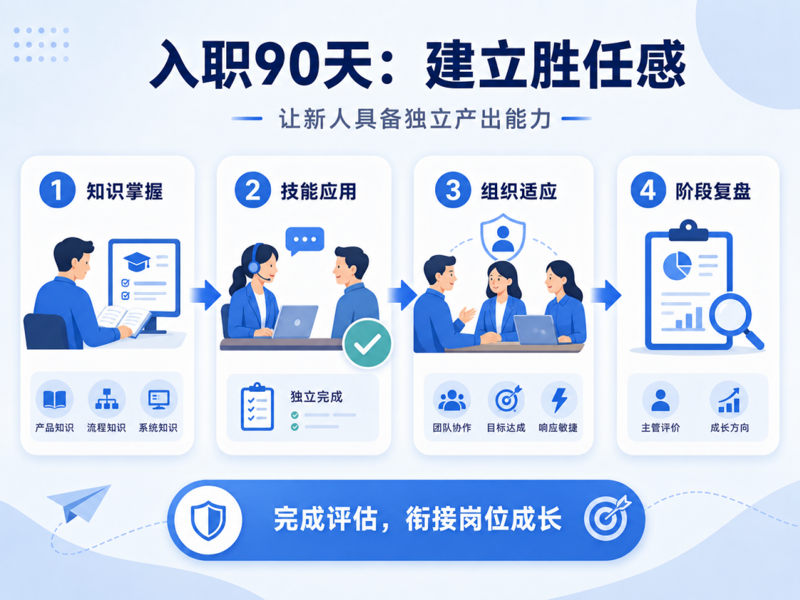 新员工入职90天培训动作示意图